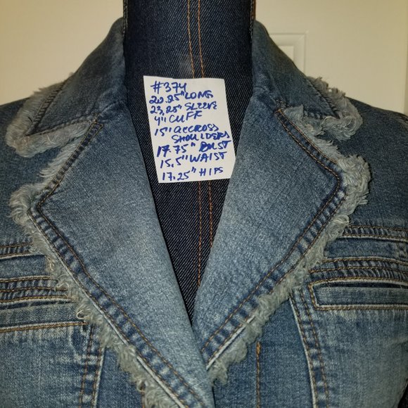 #374 NWT Classique Entier Denim Fringe Jacket SP - Picture 2 of 9
